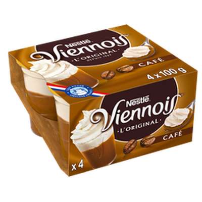 Dessert lacté au café Le Viennois, Nestlé (4 x 100 g)