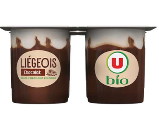 Liegeois au chocolat, U BIO (4 x 100 g)