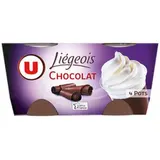 Dessert Liégeois au chocolat et crème fouettée, U (4 x 100 g)