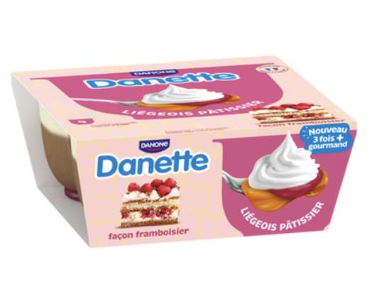 Liégeois façon framboisier, Danette  (4 x 90 g)