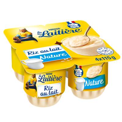 Riz au lait nature, La Laitière (4 x 115 g)