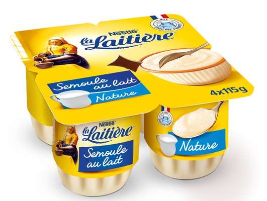 Semoule au Lait Nature, La Laitière (4 x 115 g)