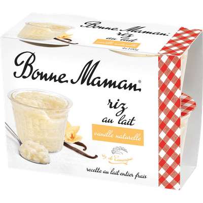 Riz au lait à la vanille, Bonne Maman (4 x 100 g)