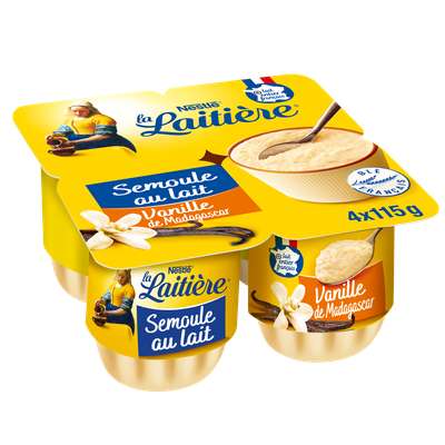 Semoule au lait à la vanille, La Laitière (4 x 115 g)