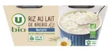 Riz au lait de brebis nature, U Bio (2 x 140 g)