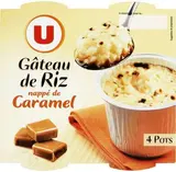 Gâteau de riz nappé au caramel, U (4 x 100 g)