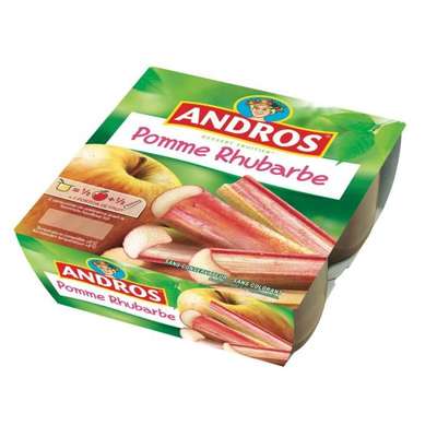 Compote pomme/rhubarbe, Andros (4 x 100g)