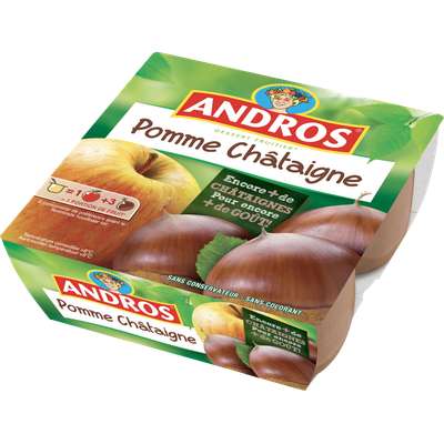 Compote pomme/chataignes, Andros (4 x 100 g)