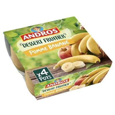 Compote pomme/banane, Andros (4 x 100 g)
