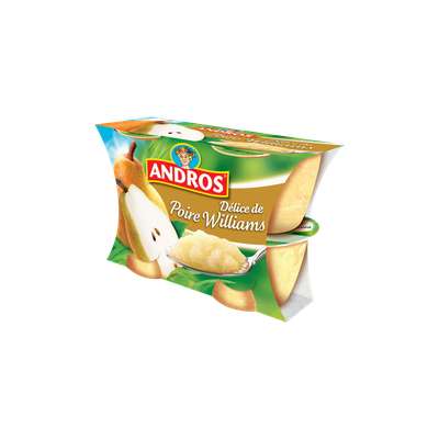 Délice fruitier de poire Williams, Andros (4 x 100 g)