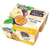 Compote pomme passion sans sucre ajouté, Charles & Alice (4 x 97 g)