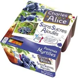 Compote pomme myrtille sans sucre ajouté, Charles & Alice (4 x 97 g)