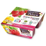 Compote pomme framboise sans sucres ajoutés, Charles & Alice (4 x 100 g)