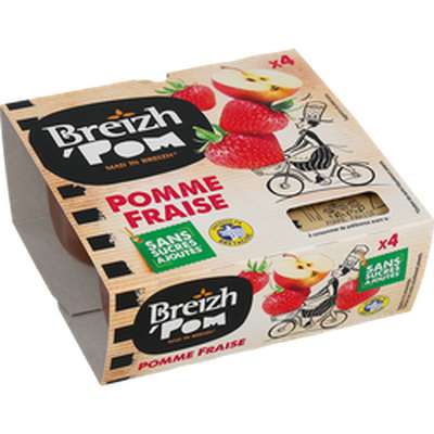 Compote pomme fraise, Breizh'Pom (4 x 100 g)