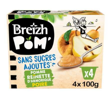 Compotes pomme poire, Breizh'Pom (4 x 100 g)