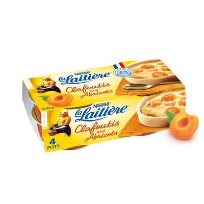 Petits clafoutis aux abricots, La Laitière (4 x 85 g)