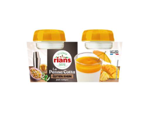 Panna cotta édition rhum fruits exotiques, Rians (2 x 120 g)