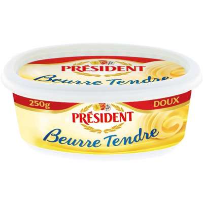 Beurre doux tendre, Président (250 g)