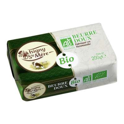 Beurre doux BIO, Isigny Ste Mère (200 g)