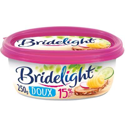 Beurre doux allégé 15% MG, Bridelight (250 g)
