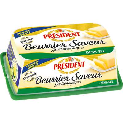 Beurre demi-sel Beurrier saveur, Président (225 g)