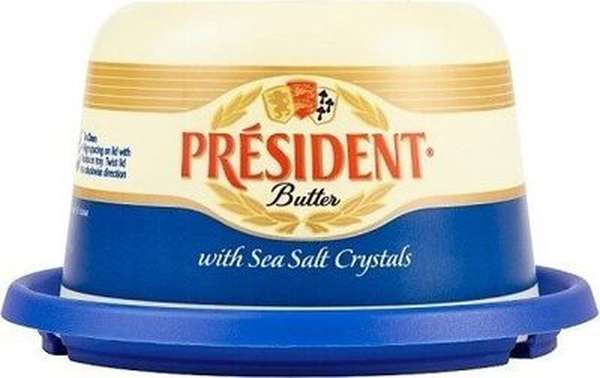 Beurre aux grains de sel de mer 80% La Motte, Président (250 g)