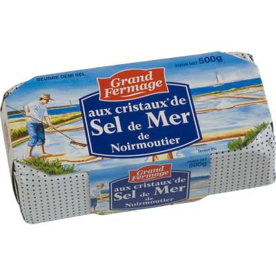 Beurre aux cristaux de sel de Noirmoutier, Grand Fermage (500 g)