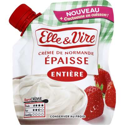 Crème fraîche épaisse entière 30%MG, Elle & Vire (33 cl)