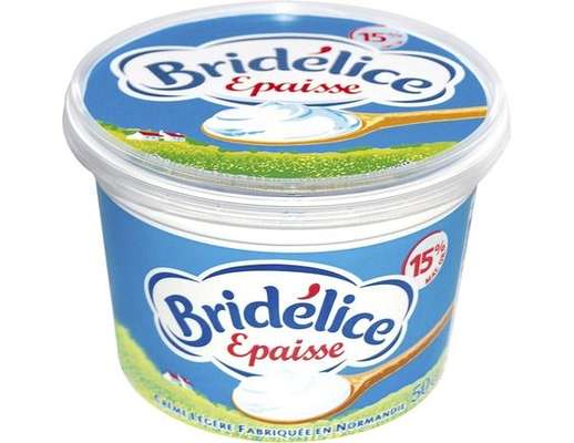 Crème fraiche épaisse 15% MG, Bridélice (20 cl)