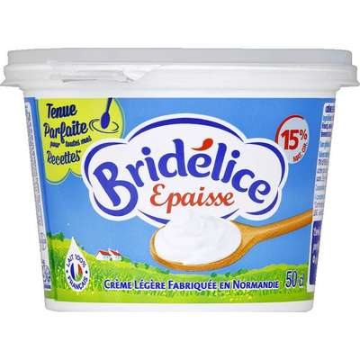 Crème fraîche épaisse 15% MG, Bridélice (50 cl)
