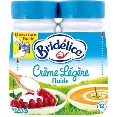 Crème légère fluide 12%MG, Bridélice (2 x 25 cl)