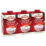 Crème semi-épaisse, Secret de crème 25%, Président (3 x 20 cl)