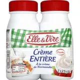 Crème UHT entière 30% MG, Elle & Vire (2 x 25 cl)