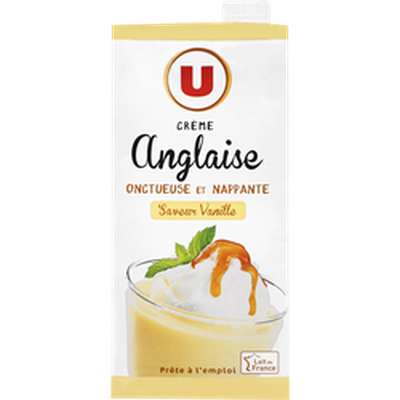 Crème anglaise onctueuse et nappante saveur vanille, U (1 L)