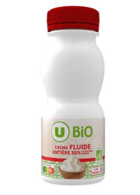 Crème fluide entière 30 % MG BIO, U BIO (25 cl)
