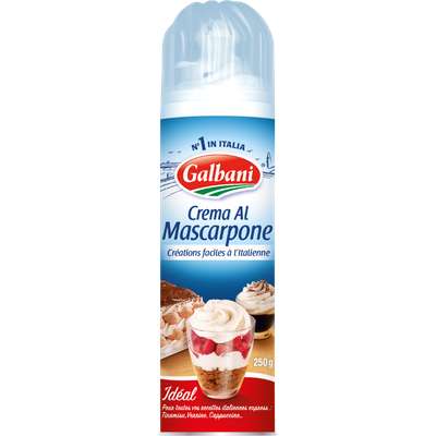 Crème chantilly au mascarpone sucrée, Galbani (250 g)