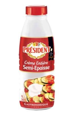Crème entière semi-épaisse 30% mg UHT, Président (1 L)