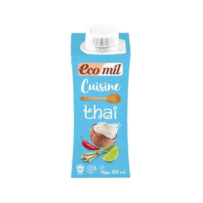 Crème cuisine lait de coco thaï BIO, Ecomil (200 ml)