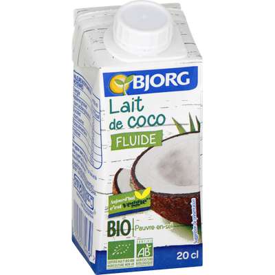 Lait de coco fluide cuisines BIO, Bjorg (200 ml)