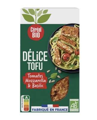Tofu tomates, mozzarella et basilic BIO, Céréal BIO (180 g)
