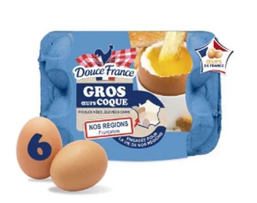 Oeufs Gros Coque, Douce France (x 6)