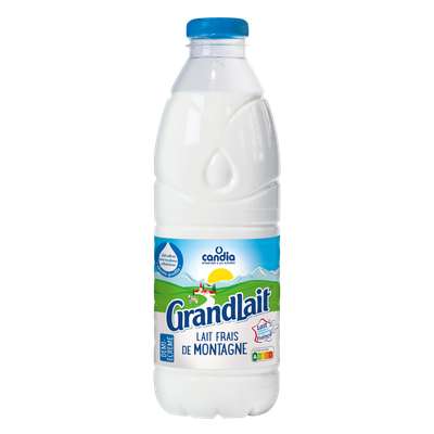 Lait frais pasteurisé de montagne demi écremé, Candia (1 L)