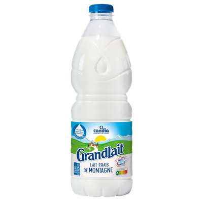 Lait frais pasteurisé demi écrémé de montagne, Grandlait (2 L)