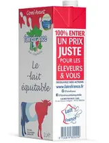 Lait entier UHT équitable, FaireFrance  (1 L)