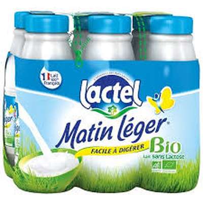 Pack Lait Matin Léger BIO 1,2% MG, Lactel (6 x 50 cl)