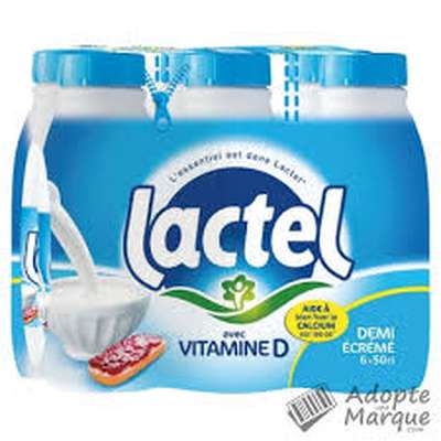 Pack Lait demi-écrémé, Lactel (6 x 50 cl)