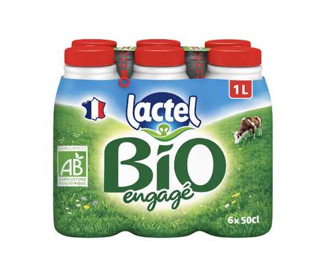 Pack Lait entier BIO, Lactel (6 x 1 L)