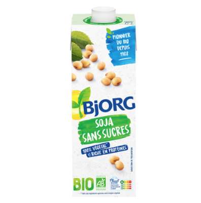 Boisson soja sans sucres ajoutés BIO, Bjorg (1 L)