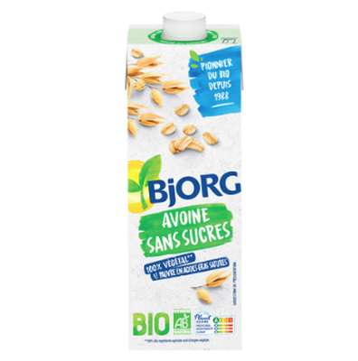 Boisson avoine sans sucres ajoutés BIO, Bjorg  (1 L)