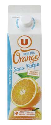 Pur Jus réfrigéré d'orange sans pulpe, U (1 L)